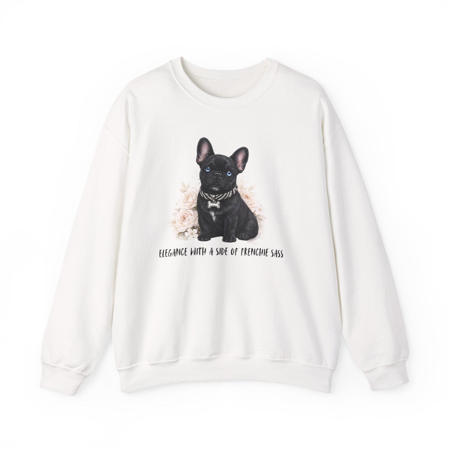 Frenchie Mom Crewneck Sweatshirt – Black French Bulldog Illustration