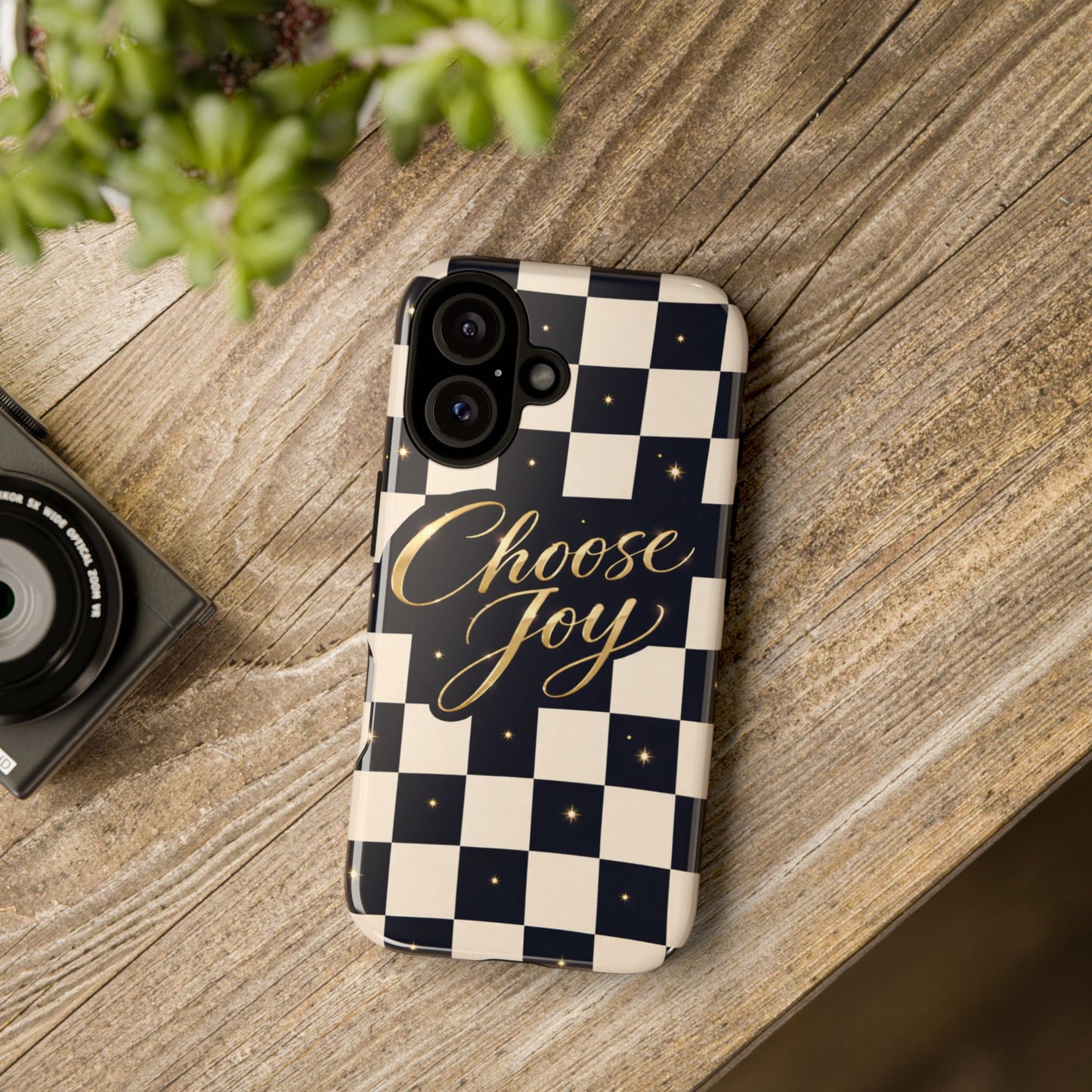 Choose Joy Checkerboard Phone Case — Inspirational Protective Tough Case