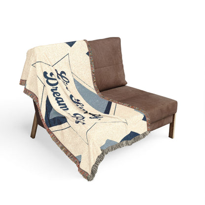 Live Simply, Dream Big Woven Blanket — Inspirational Boho Throw