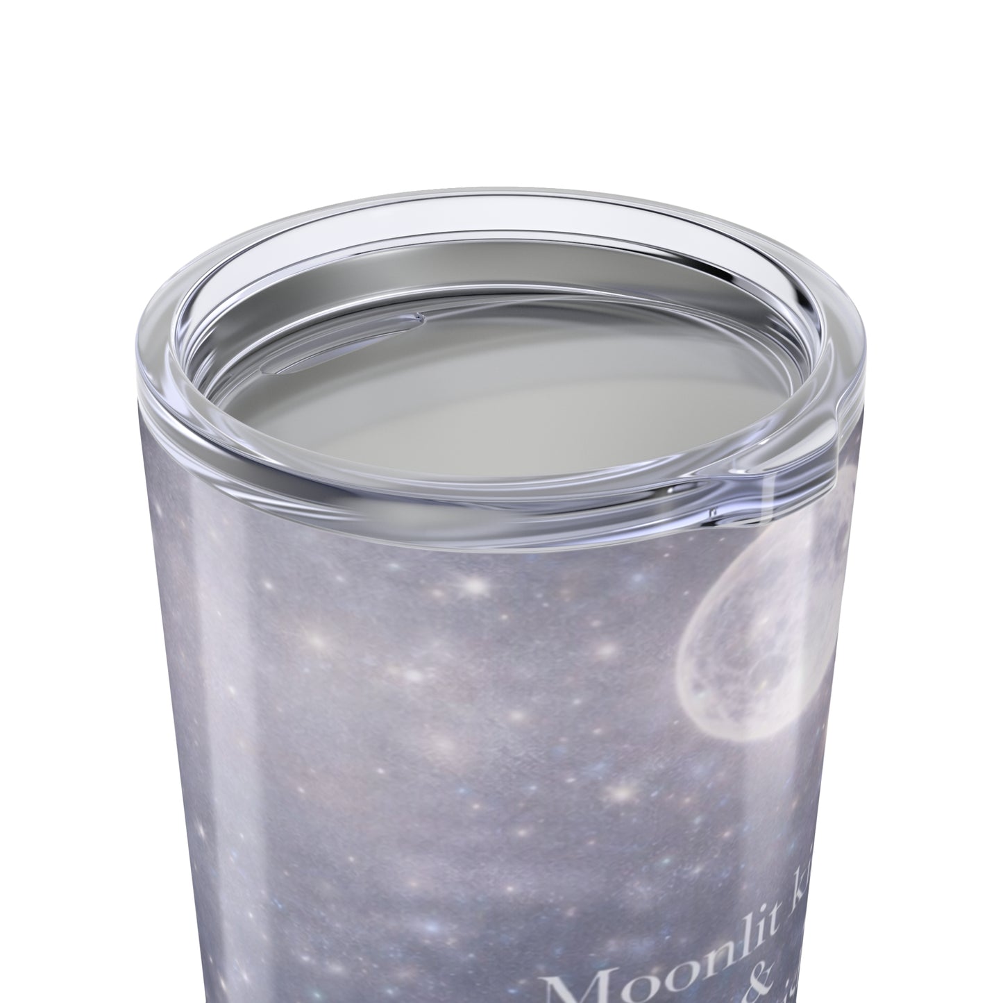 20oz Moonlit Quote Tumbler — “Moonlit kisses & starry wishes” Stainless Travel Cup