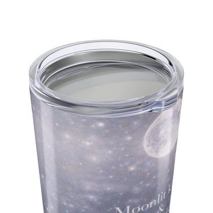 20oz Moonlit Quote Tumbler — “Moonlit kisses & starry wishes” Stainless Travel Cup