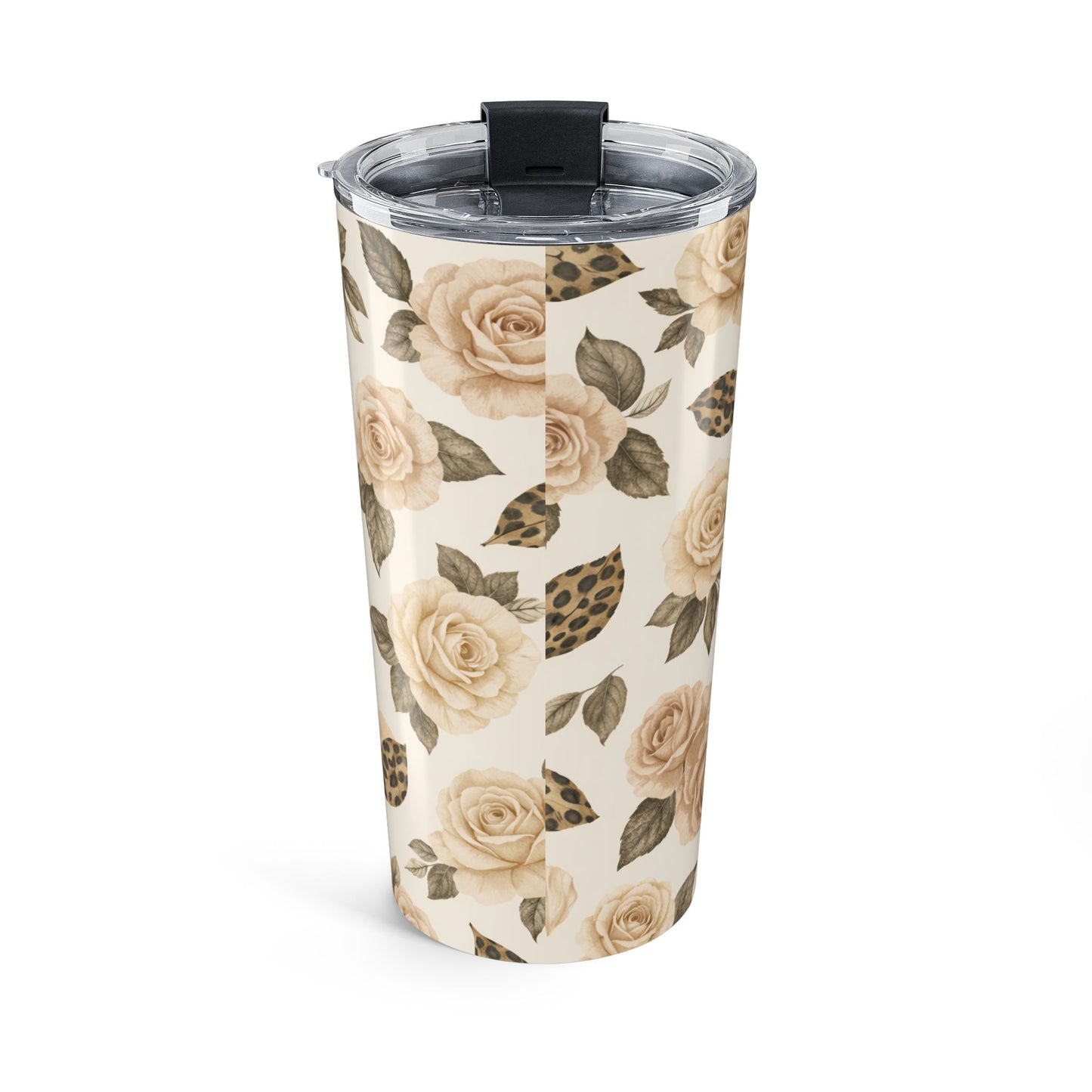 Composed in Chaos 20oz Floral Tumbler — Leopard Rose Insulated Travel Cup