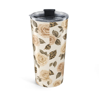 Composed in Chaos 20oz Floral Tumbler — Leopard Rose Insulated Travel Cup