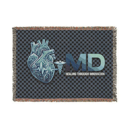 MD Heart Woven Blanket — Medical Doctor Gift Throw