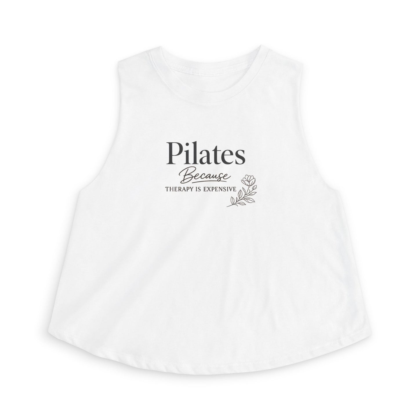 Pilates Crop Top — "Because Therapy Is Expensive" Women's Workout Tank