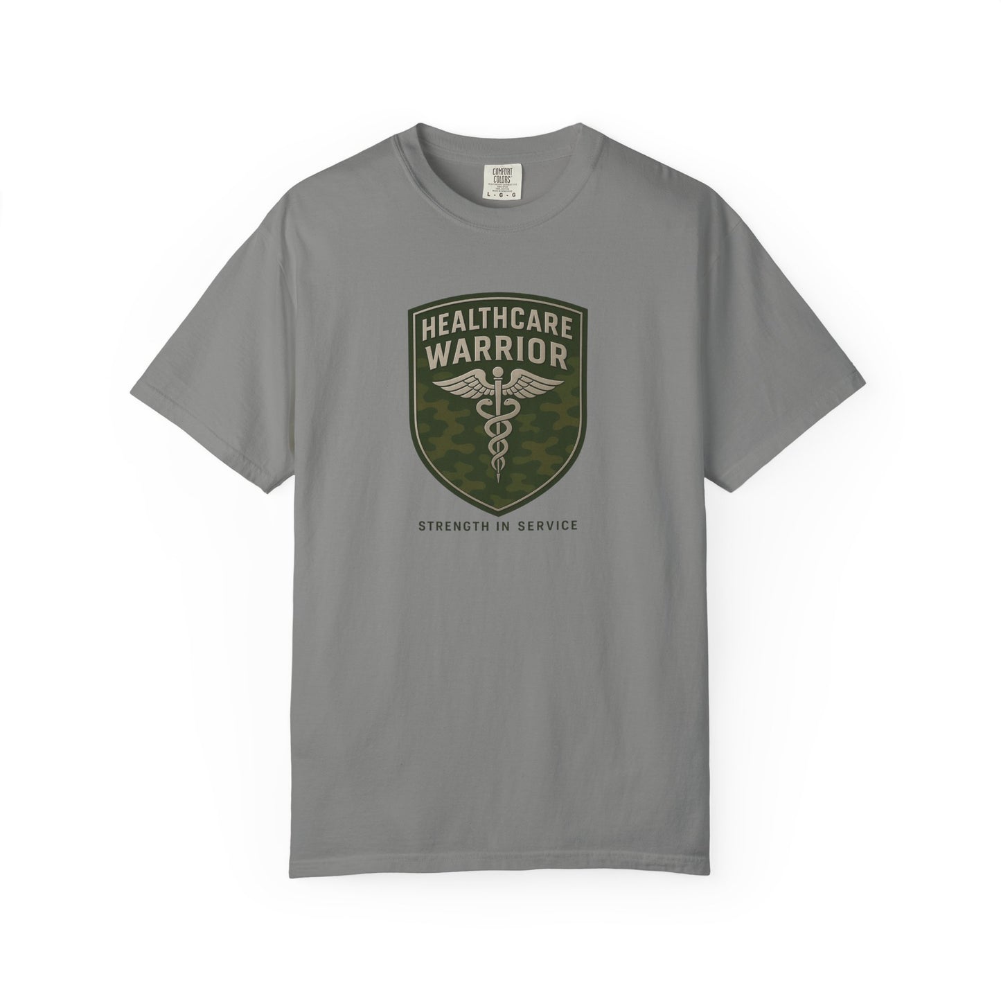 Healthcare Warrior T-Shirt — Caduceus Shield “Strength in Service”