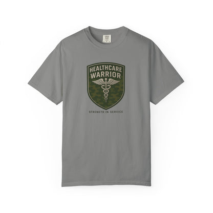 Healthcare Warrior T-Shirt — Caduceus Shield “Strength in Service”