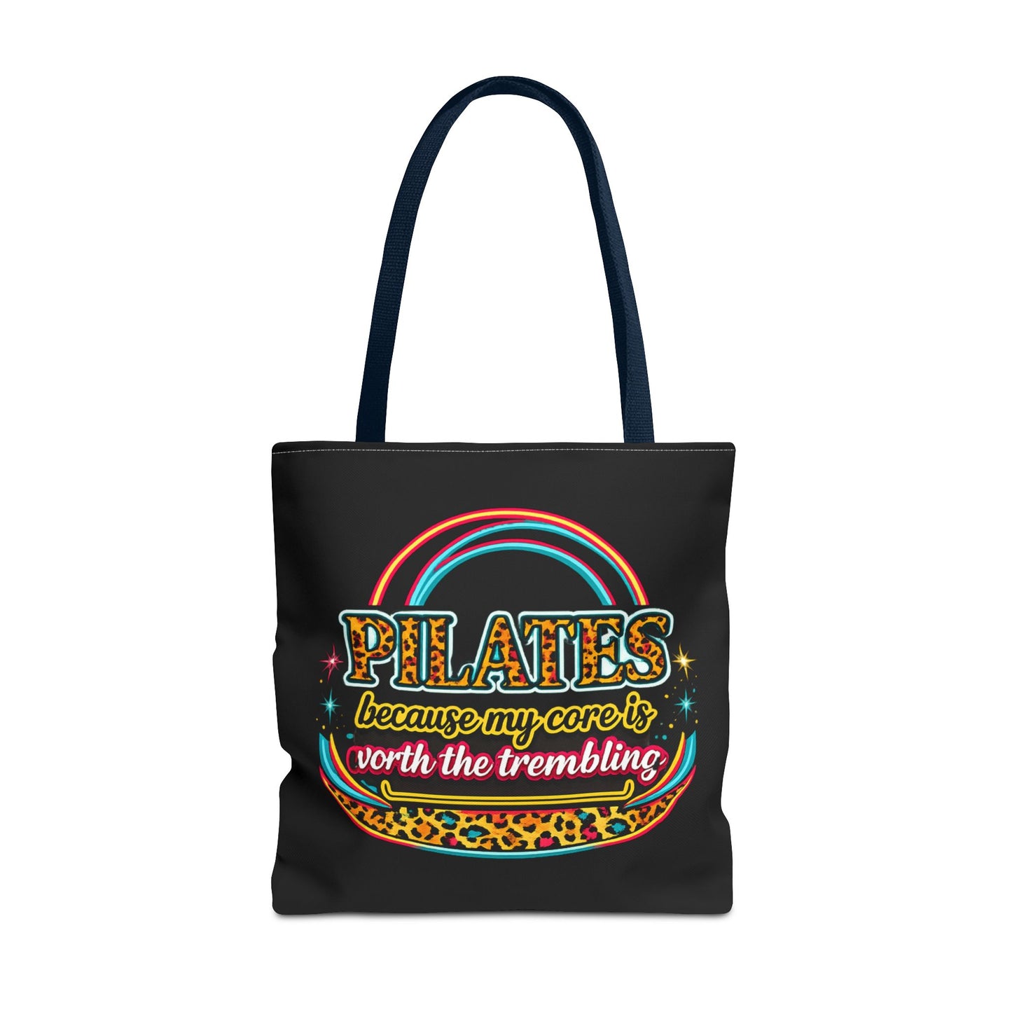 Pilates because my core is worth the trembling" Leopard Retro Design Pilates Tote Bag