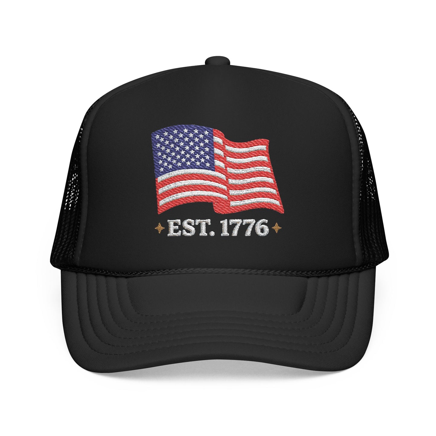 American Flag Trucker Hat - "EST. 1776" Patriotic Foam Cap