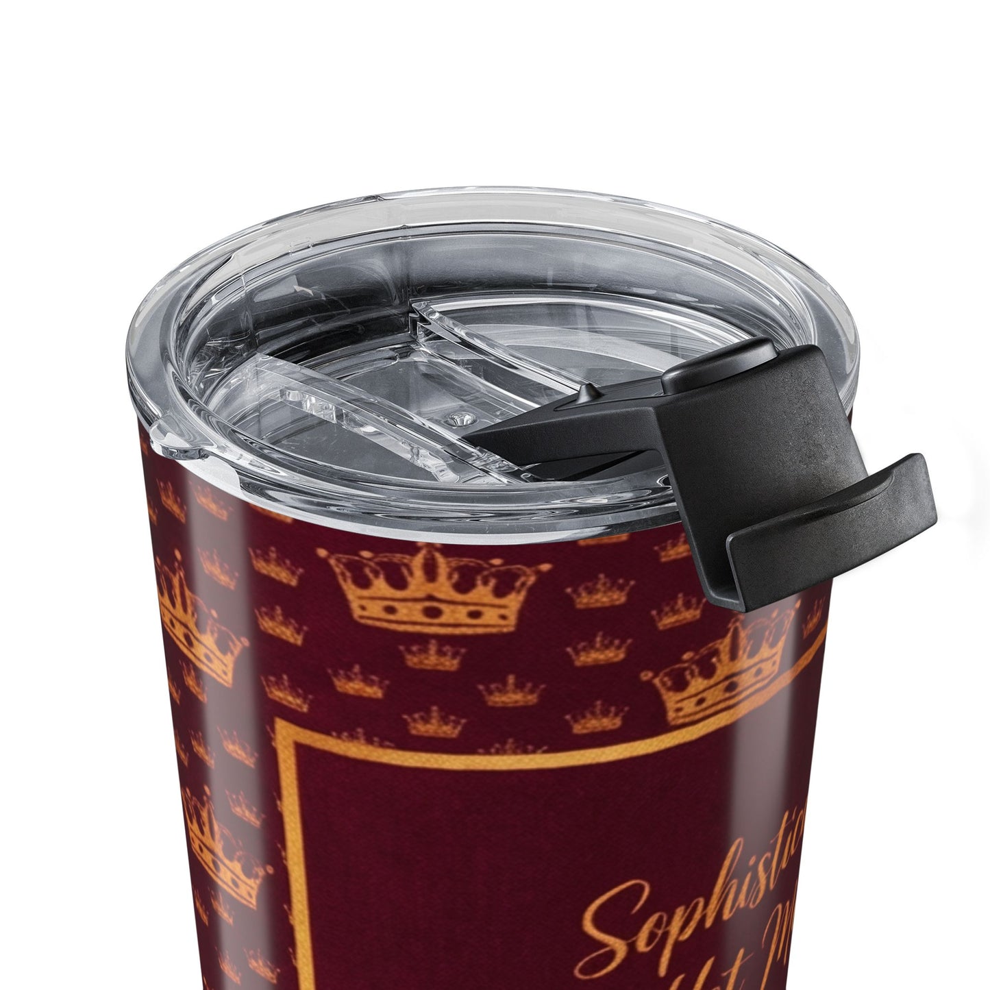 20oz Tumbler — "Sophisticated Hot Mess" Crown Pattern Insulated Travel Cup