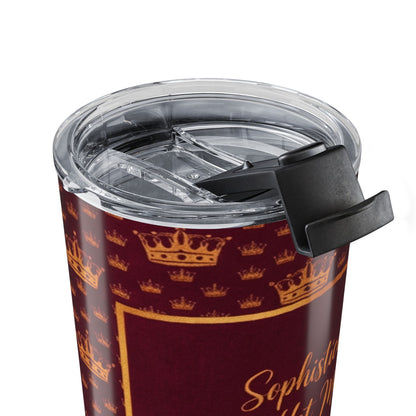 20oz Tumbler — "Sophisticated Hot Mess" Crown Pattern Insulated Travel Cup