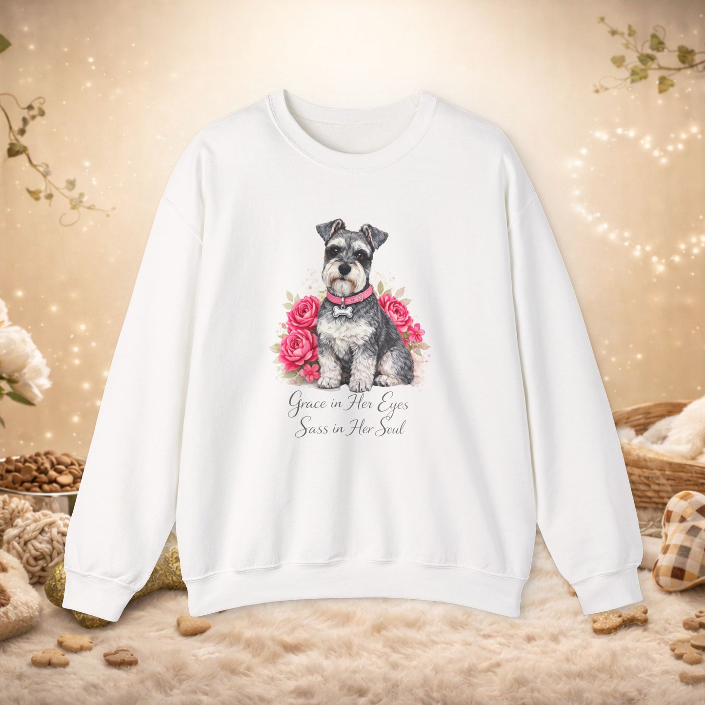 Schnauzer Floral Crewneck Sweatshirt – "Grace in her eyes, sass in her soul"