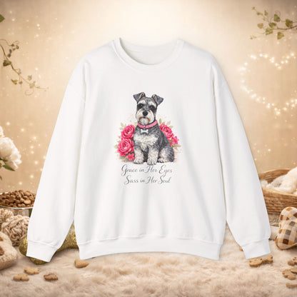 Schnauzer Floral Crewneck Sweatshirt – "Grace in her eyes, sass in her soul"