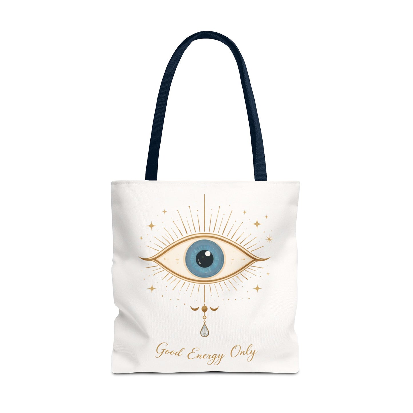 Mystic Eye Tote Bag — 'Good Energy Only' Spiritual Canvas Tote