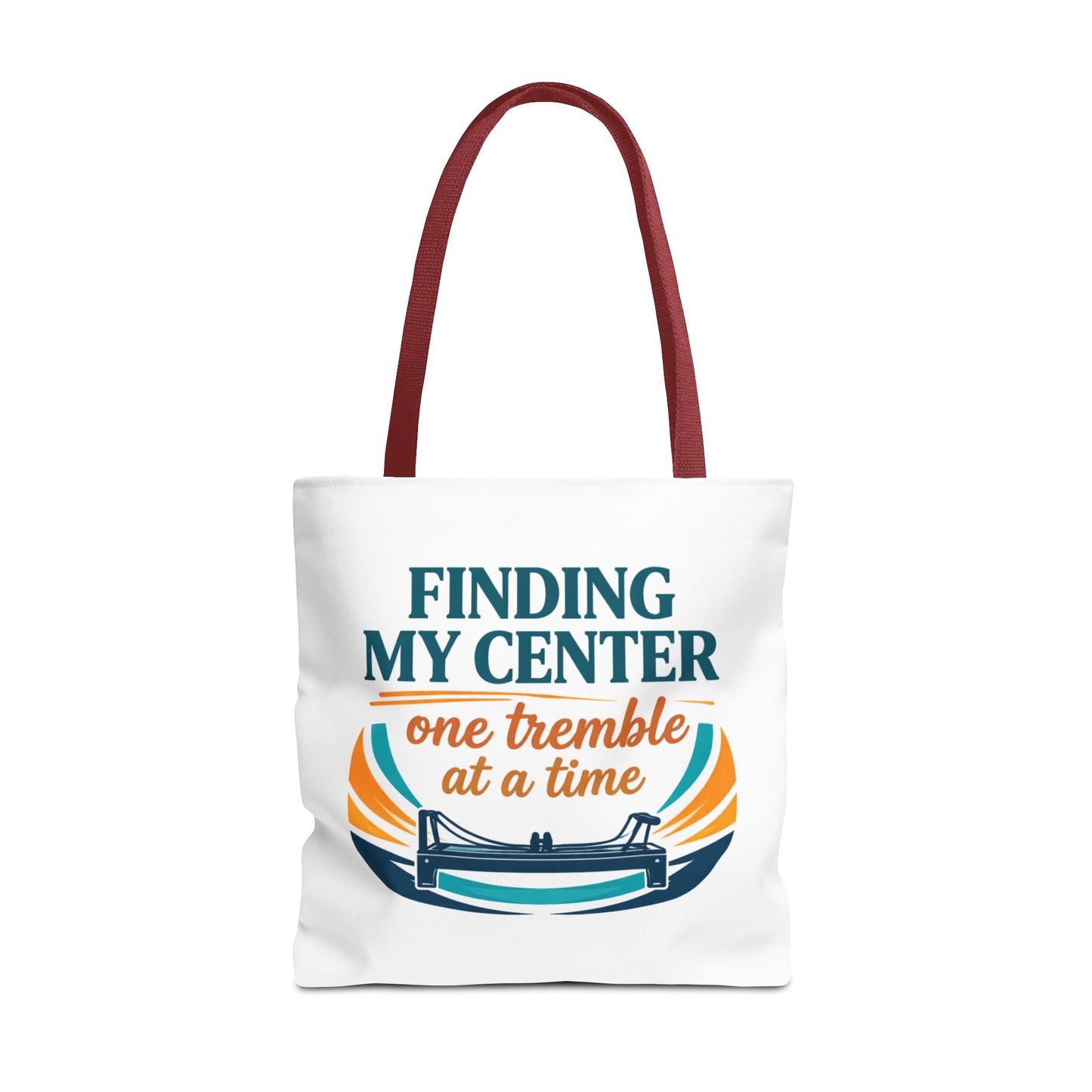 Finding My Center Pilates Tote Bag — “Finding My Center One Tremble at a Time”