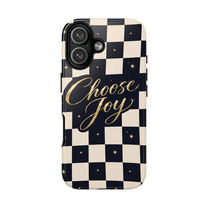 Choose Joy Checkerboard Phone Case — Inspirational Protective Tough Case