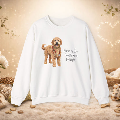 Doodle Mom Sweatshirt — “Nurse by Day, Doodle Mom by Night” Crewneck