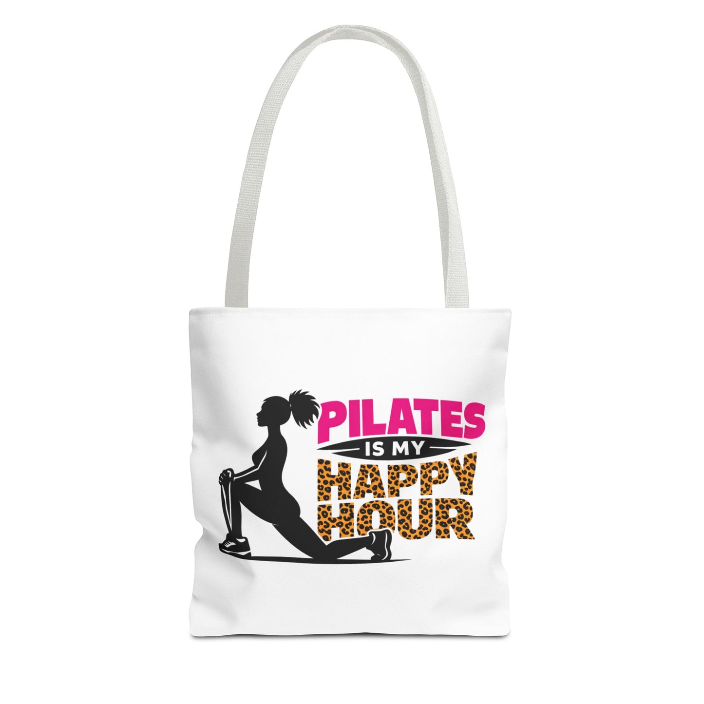 Pilates Is My Happy Hour Tote Bag — Funny Fitness Yoga Workout Tote