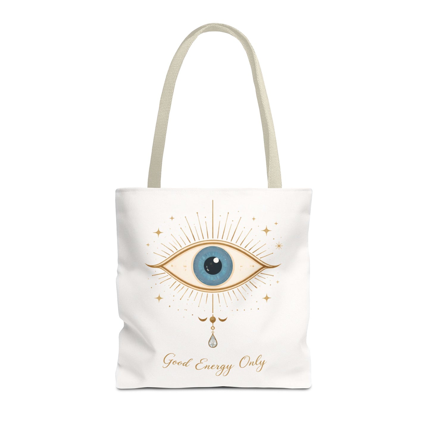 Mystic Eye Tote Bag — 'Good Energy Only' Spiritual Canvas Tote