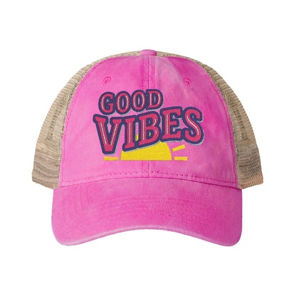 Good Vibes Women's Washed Mesh-Back Cap
