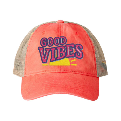 Good Vibes Women's Washed Mesh-Back Cap