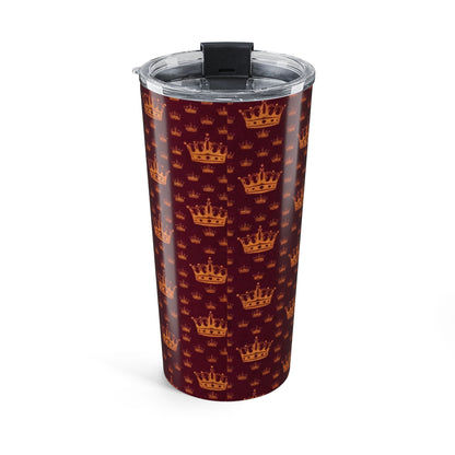 20oz Tumbler — "Sophisticated Hot Mess" Crown Pattern Insulated Travel Cup