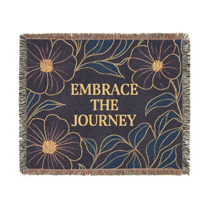 Embrace The Journey Woven Blanket — Floral Inspirational Throw