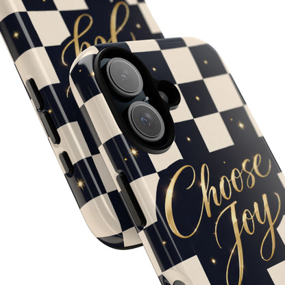 Choose Joy Checkerboard Phone Case — Inspirational Protective Tough Case