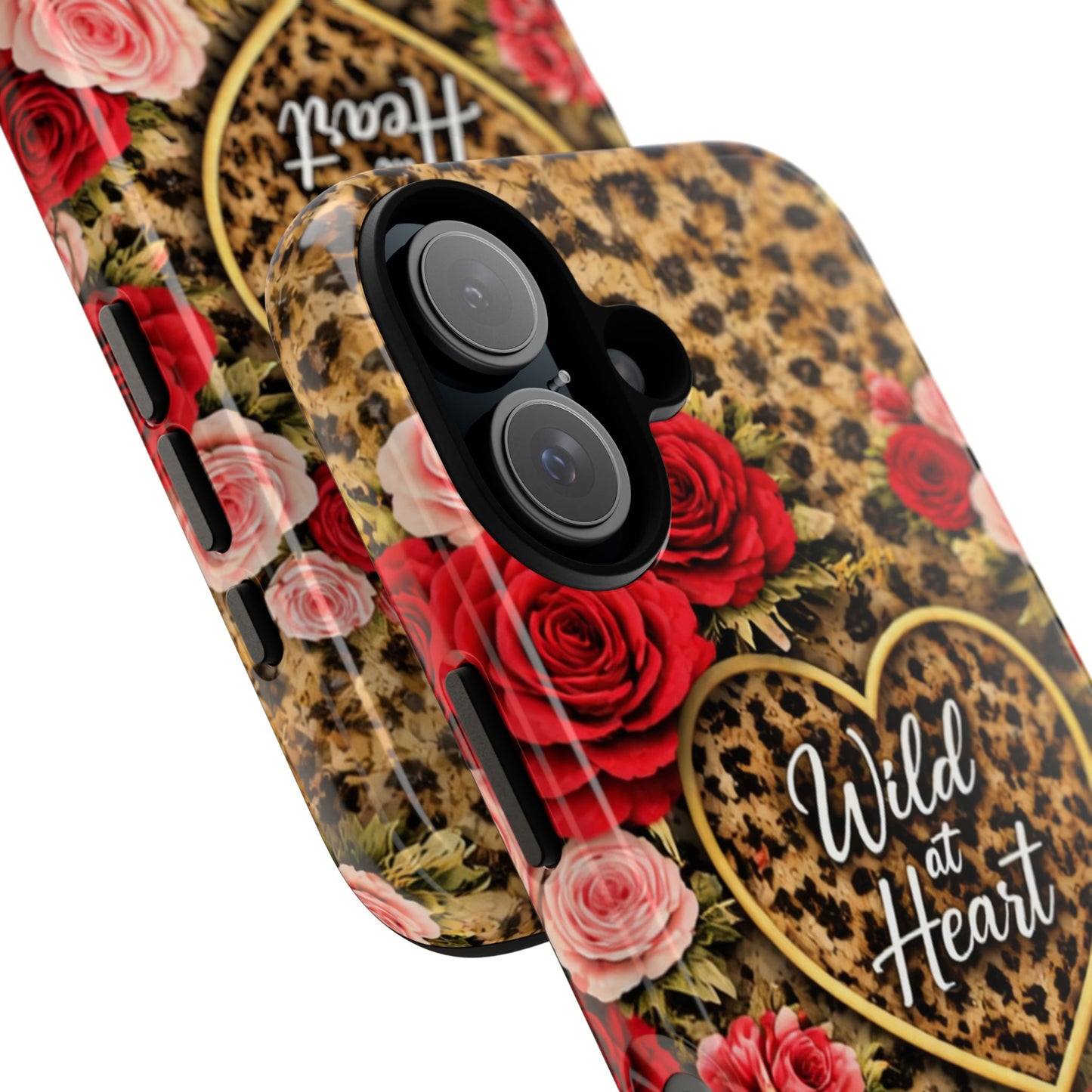 Wild at Heart Leopard Phone Case — Floral Heart Protective Phone Cover