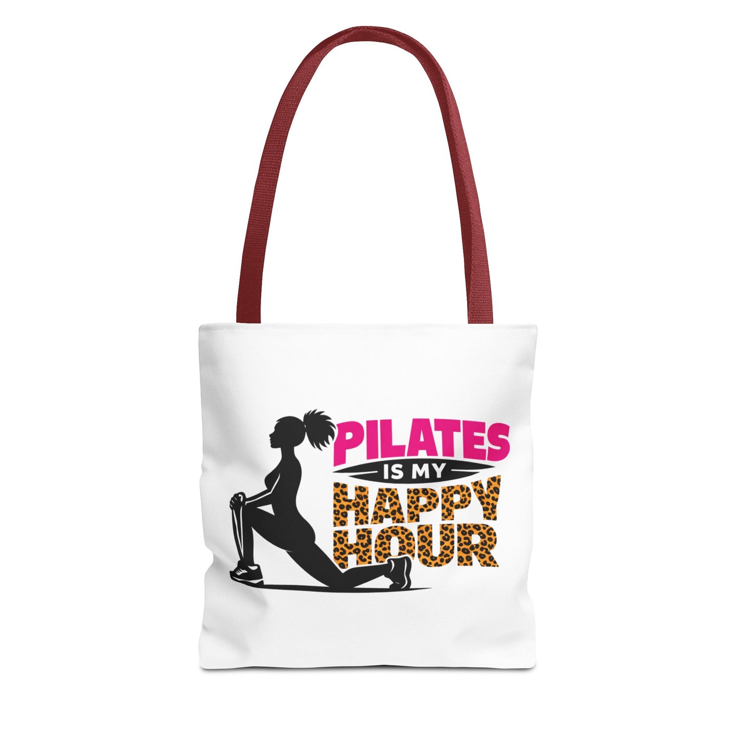 Pilates Is My Happy Hour Tote Bag — Funny Fitness Yoga Workout Tote