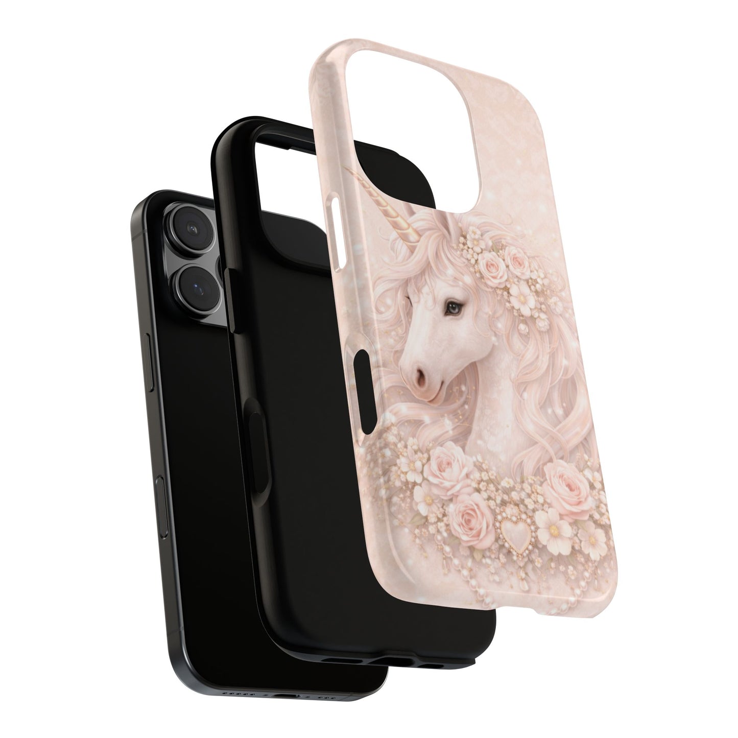 Unicorn Floral Tough Phone Case — Pastel Magical Protective Cover