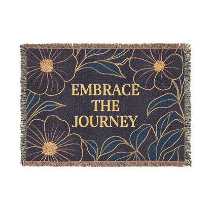 Embrace The Journey Woven Blanket — Floral Inspirational Throw