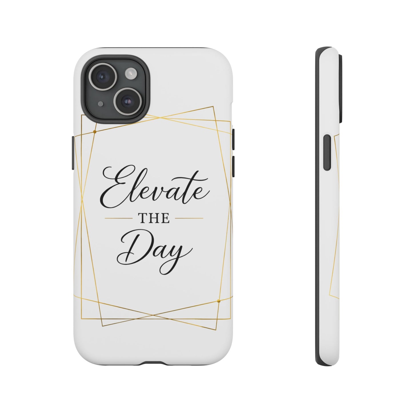 "Elevate the Day" Minimal Gold Geometric Protective Case / Phone Case -