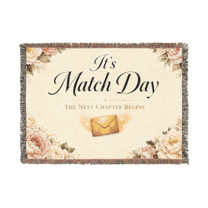 It's Match Day Woven Blanket — 'The Next Chapter Begins' Cozy Throw for Match Day Celebrations