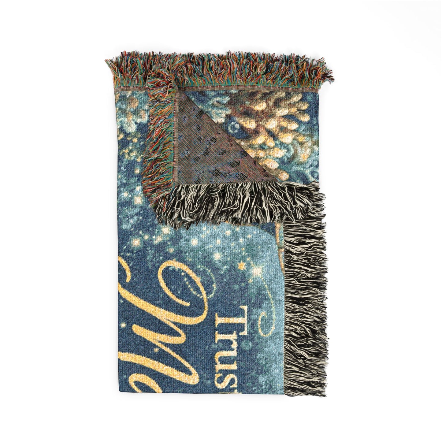 Woven Blanket — “Trust the Magic of the Ocean” Nautical Cozy Throw
