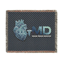 MD Heart Woven Blanket — Medical Doctor Gift Throw