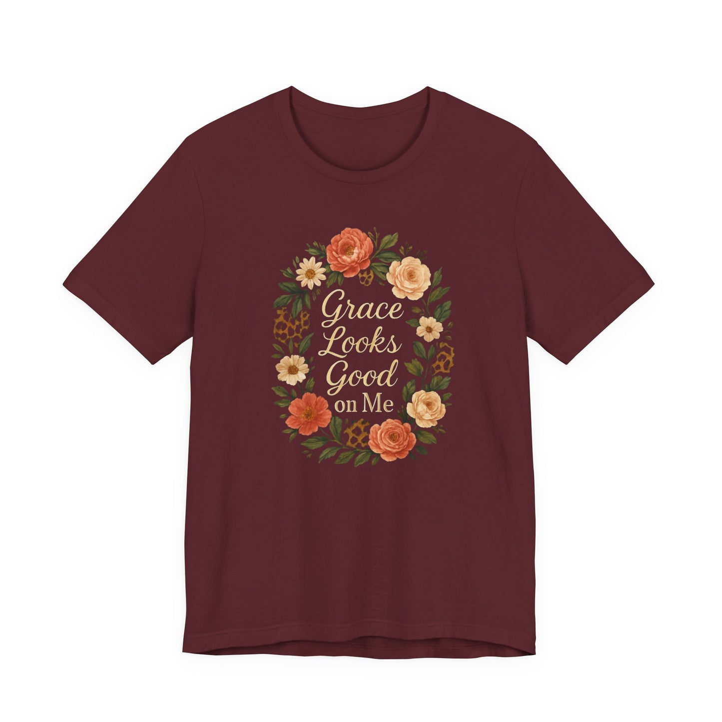 Floral "Grace Looks Good on Me" Tee
