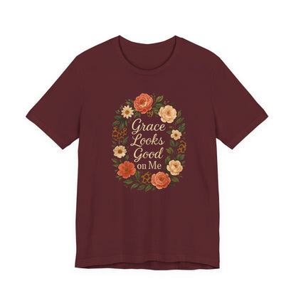 Floral "Grace Looks Good on Me" Tee