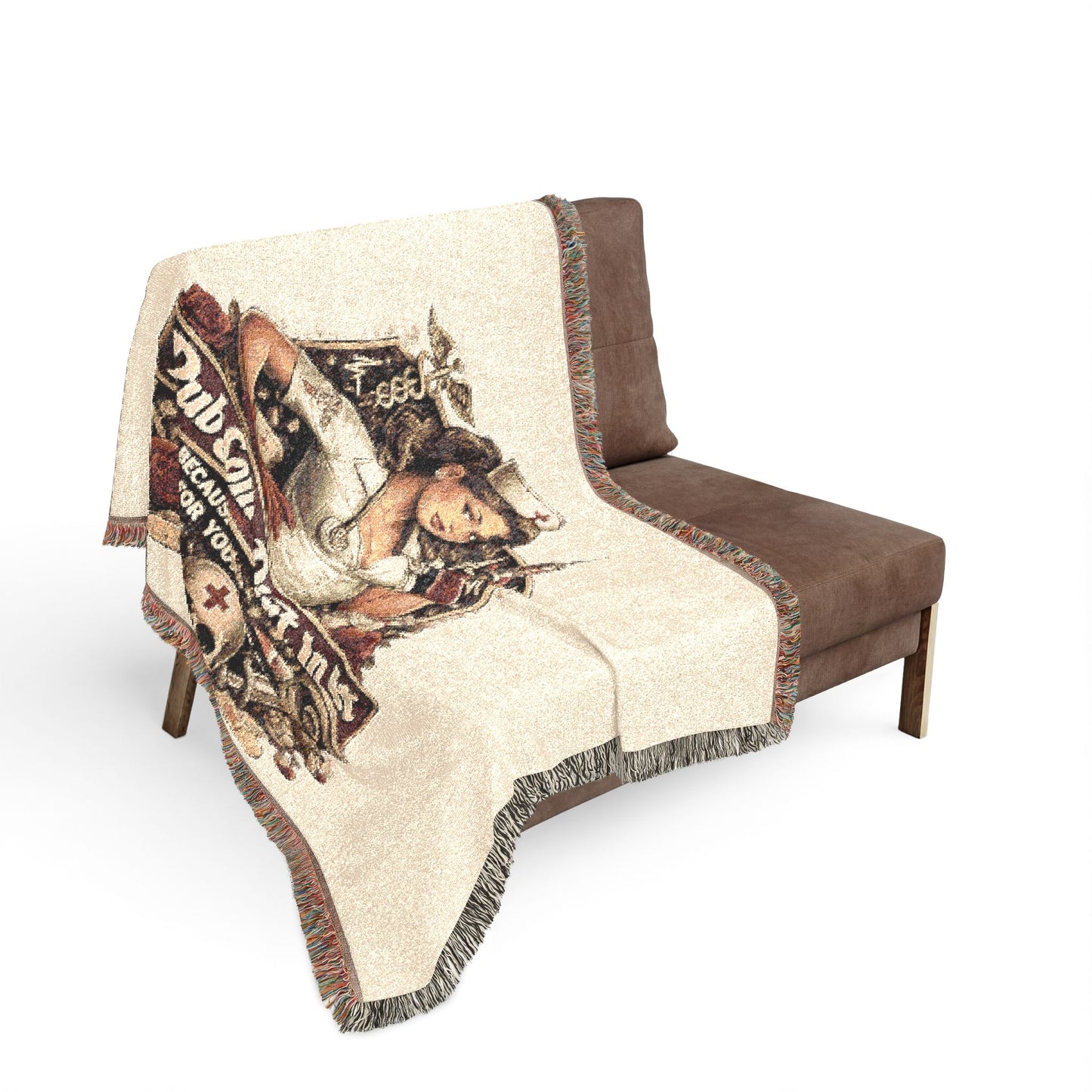 Nurse Pin-Up Woven Blanket — Retro Medical Patch Throw