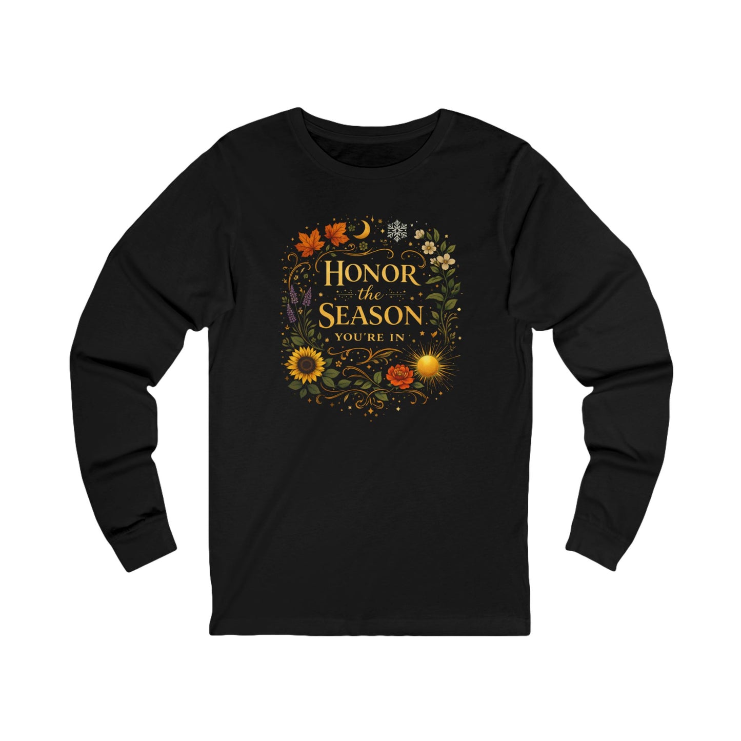 Honor the Season Long Sleeve Tee — Autumn Floral Fall Shirt