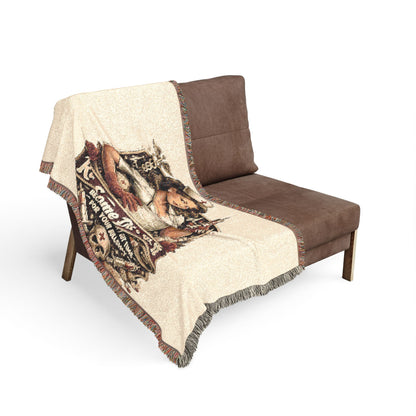 Nurse Pin-Up Woven Blanket — Retro Medical Patch Throw