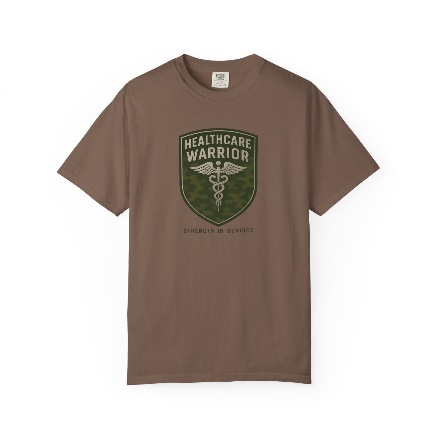 Healthcare Warrior T-Shirt — Caduceus Shield “Strength in Service”