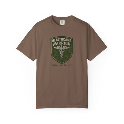 Healthcare Warrior T-Shirt — Caduceus Shield “Strength in Service”