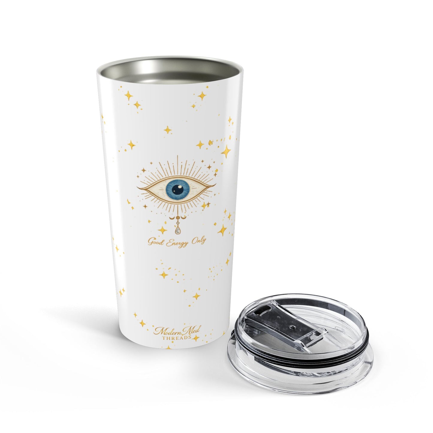 Evil Eye 20oz Tumbler – “Good Energy Only” Insulated Travel Cup