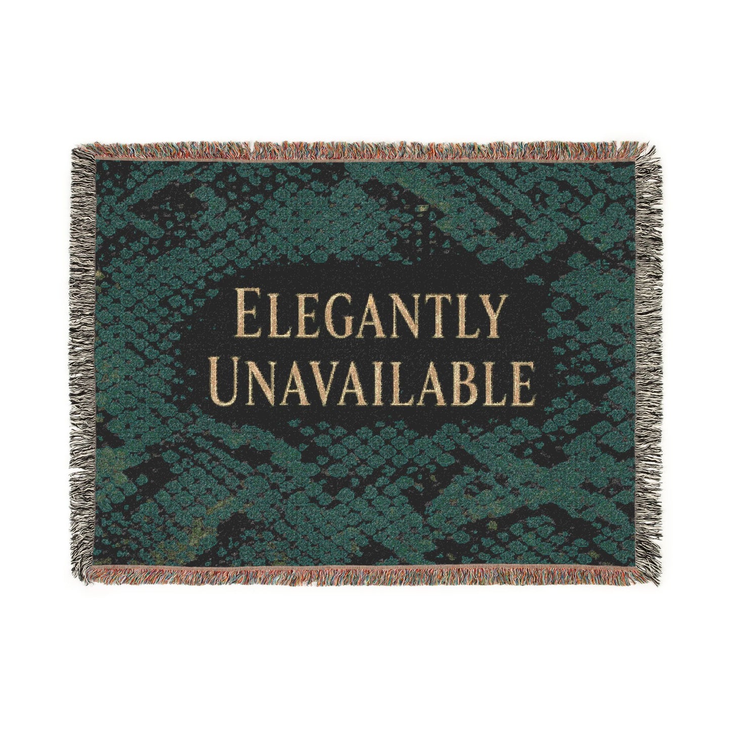 Elegantly Unavailable Snake Print Woven Blanket — Luxe Throw for Stylish Home & Gifts