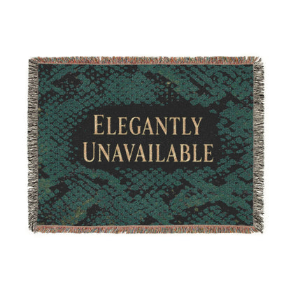 Elegantly Unavailable Snake Print Woven Blanket — Luxe Throw for Stylish Home & Gifts