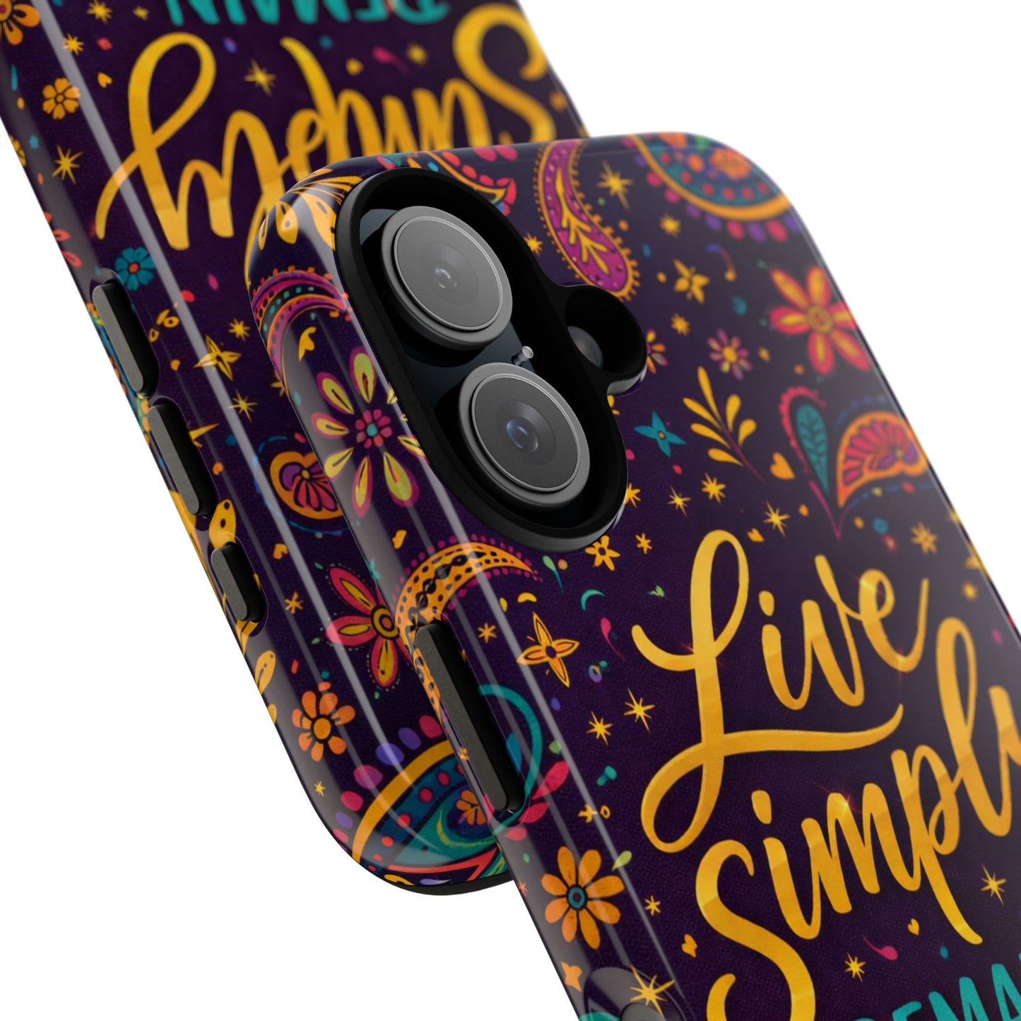 "Live Simply Remain Grateful" Floral Paisley Protective Cover Phone Case