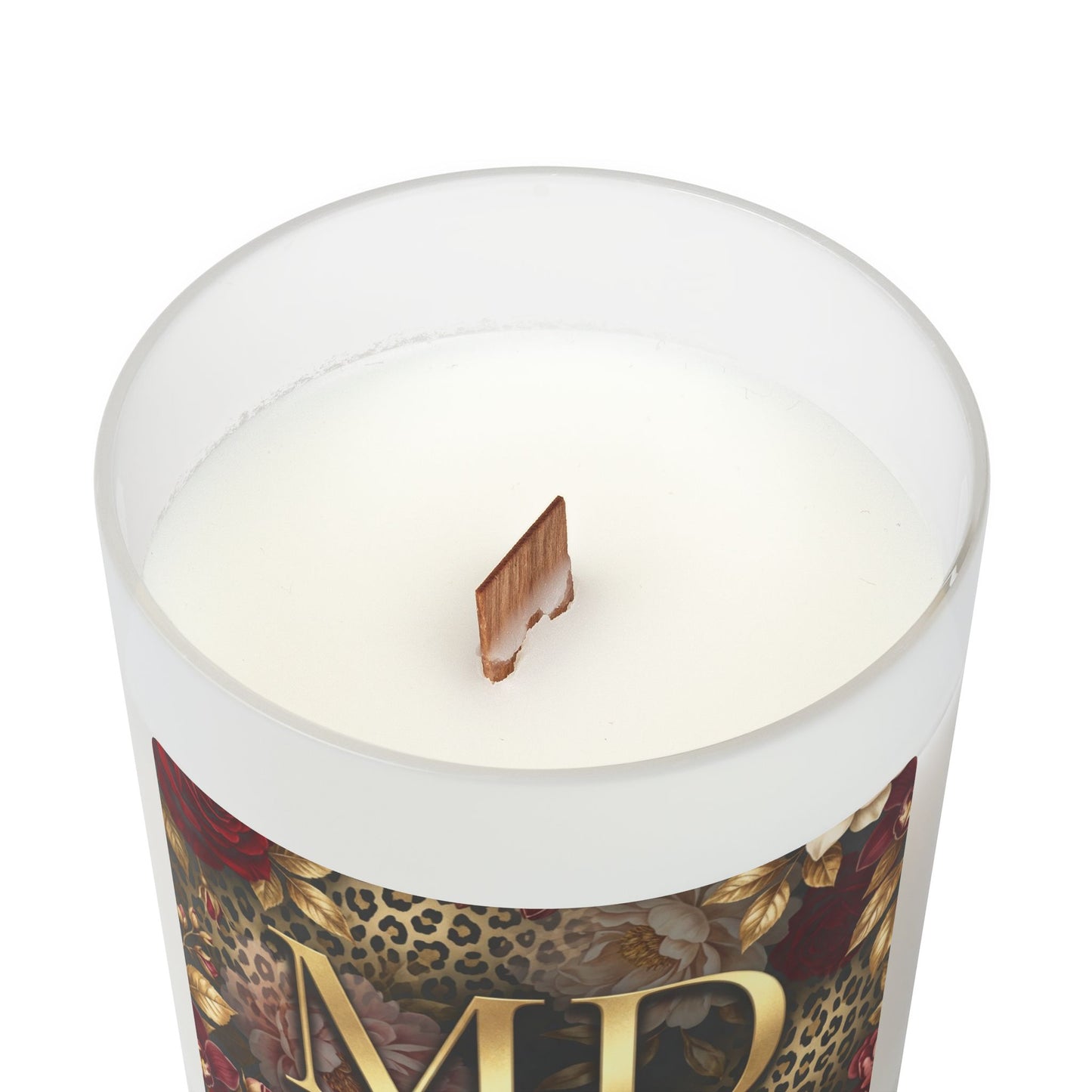 Medical Doctor Candle — Floral Leopard Frosted Glass Scented Candle (11 oz)
