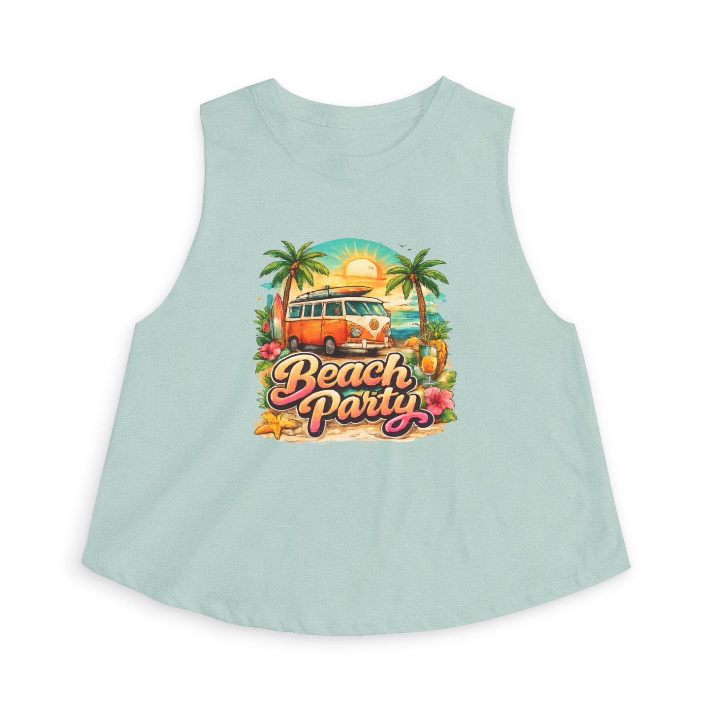 Beach Party Crop Top — Vintage Surf Van Tropical Tank