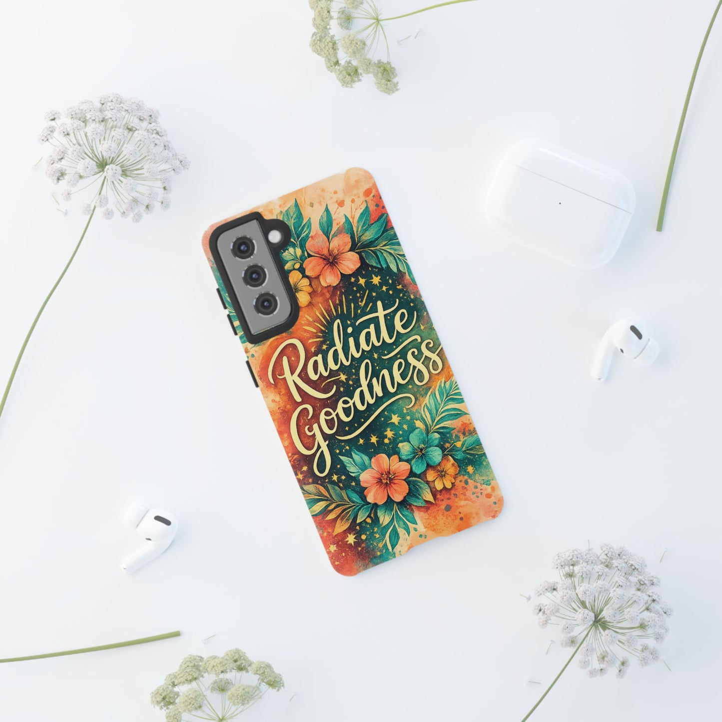 Radiate Goodness Floral Phone Case — Protective Tough Case
